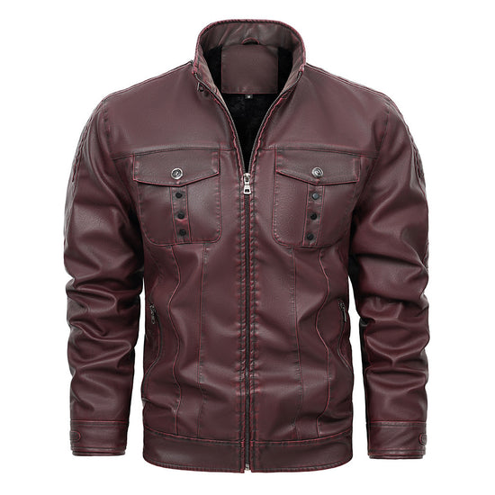 PU Leather Jacket Spring And Autumn Men&
